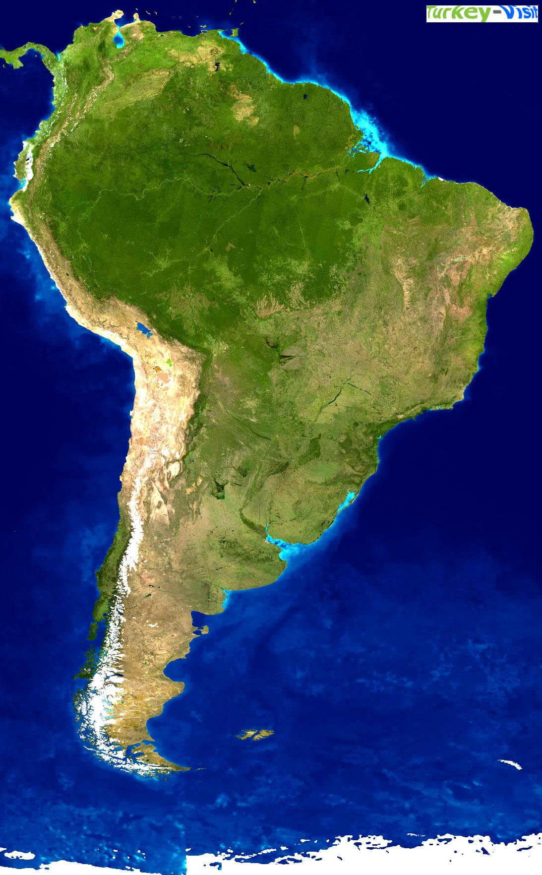 South America Satellite Map