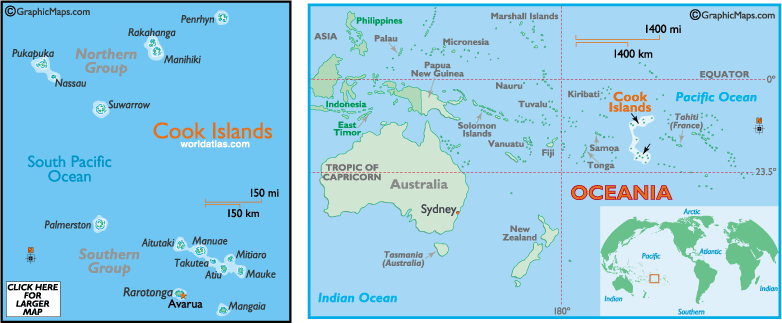 MAP OF COOK ISLANDS