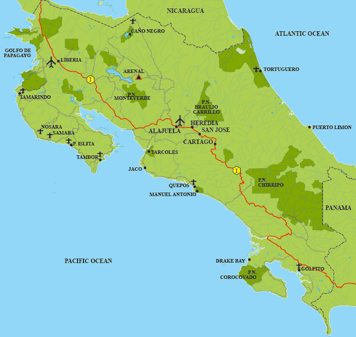 costarica map.