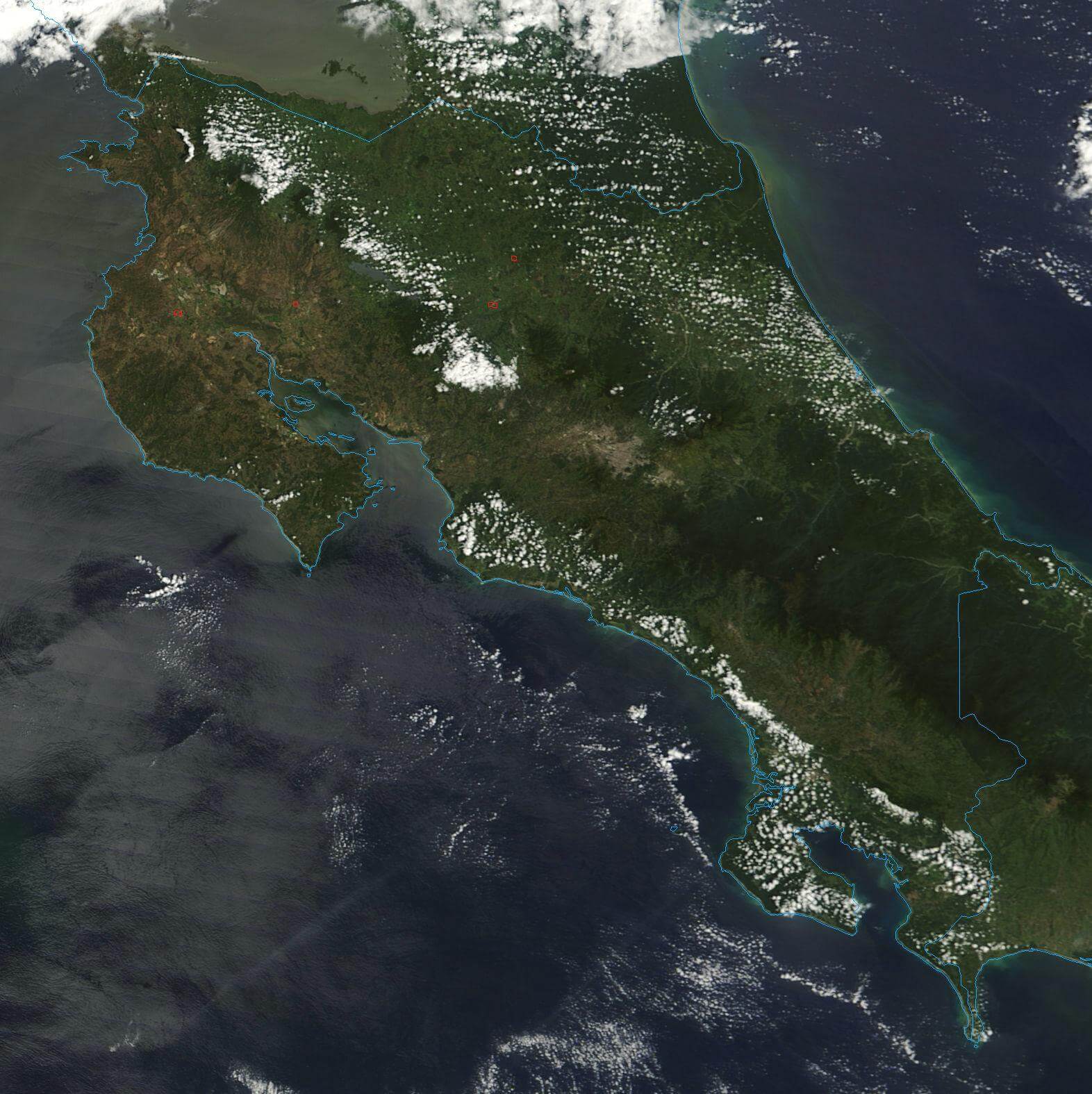 Satellite Image Photo Costa Rica