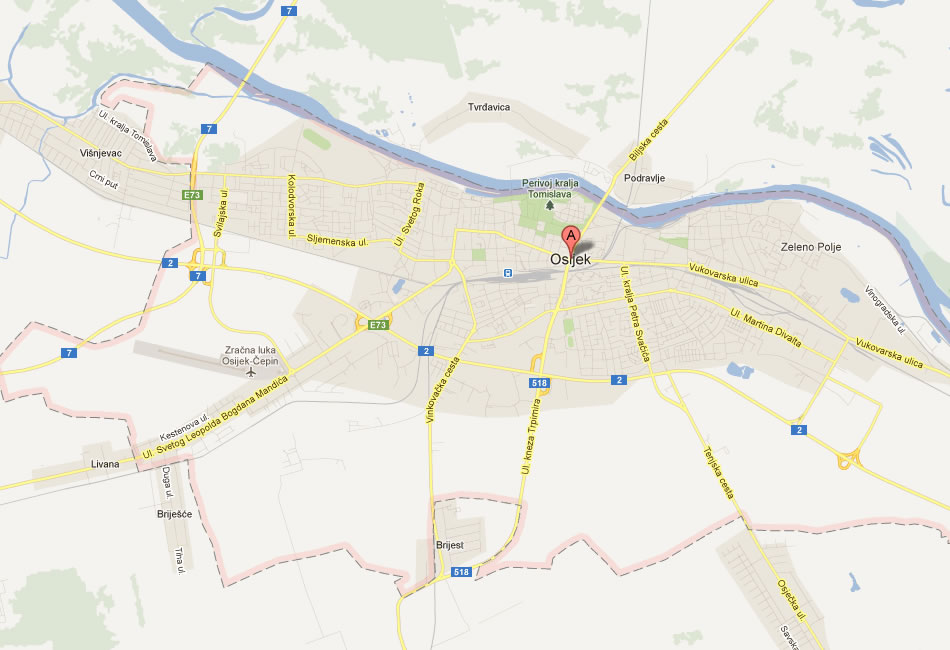 map of Osijek