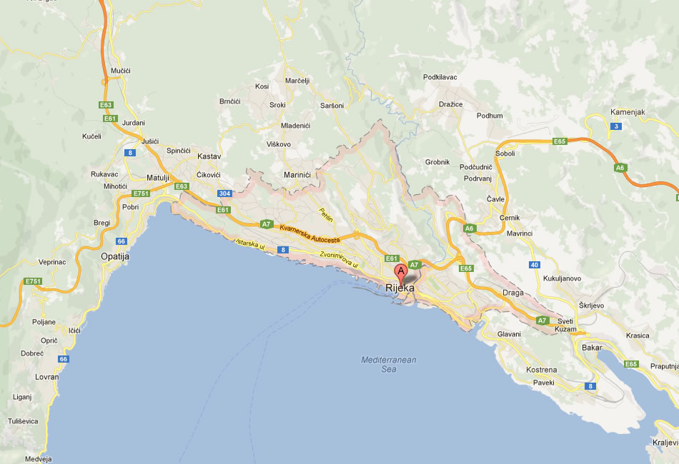 map of Rijeka