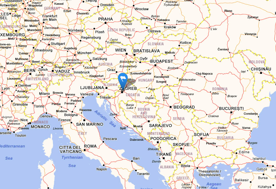 map of croatia Zagreb