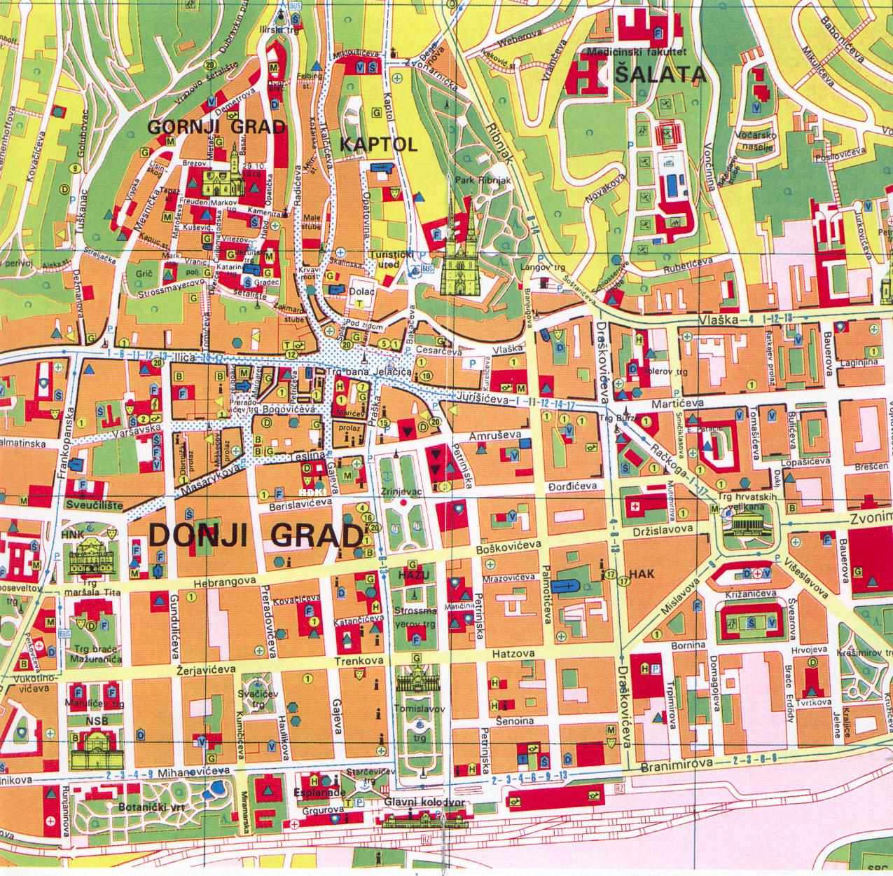 Zagreb map