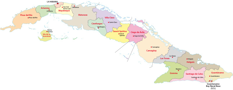 Cuba Administrative Map