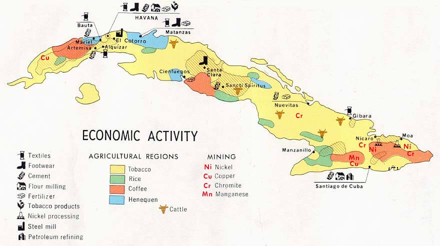 Cuba Economic Activity Map 1977