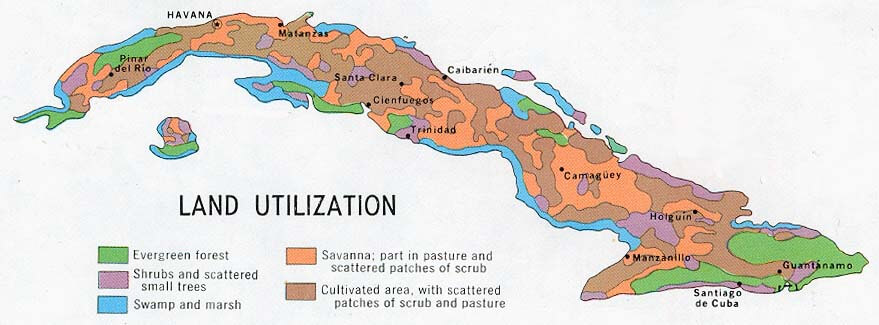 Cuba Land Map