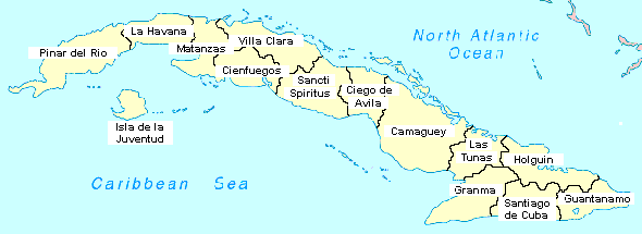 cuba regions map