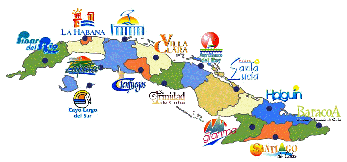 cuba tourism map