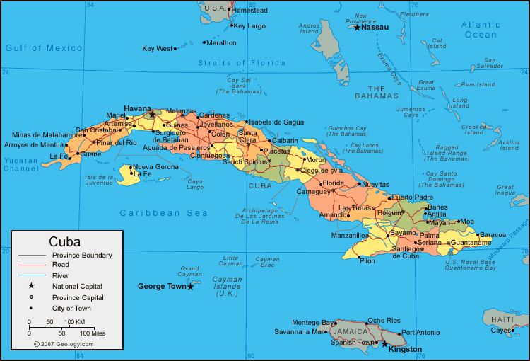 Map of Cuba