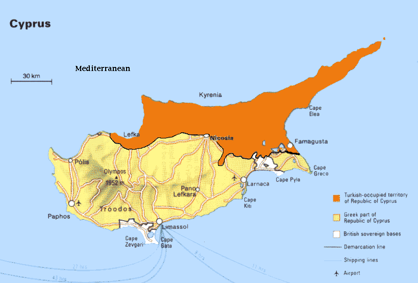 general Cyprus map