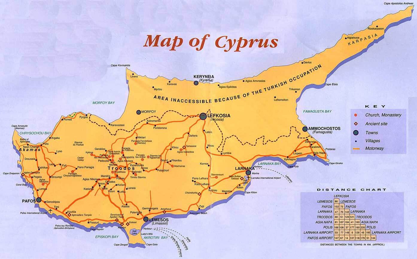 guide map of cyprus