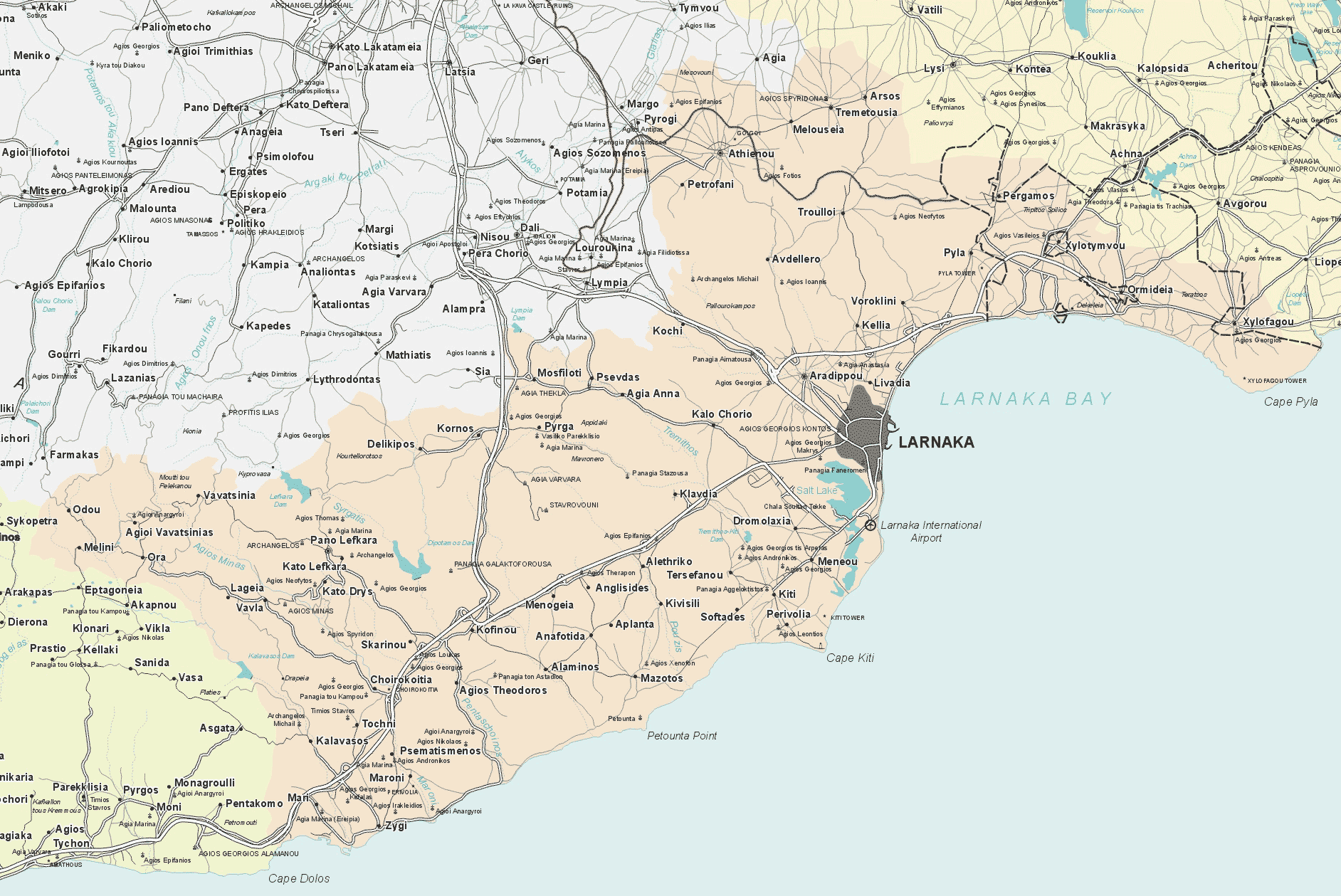 larnaca district map