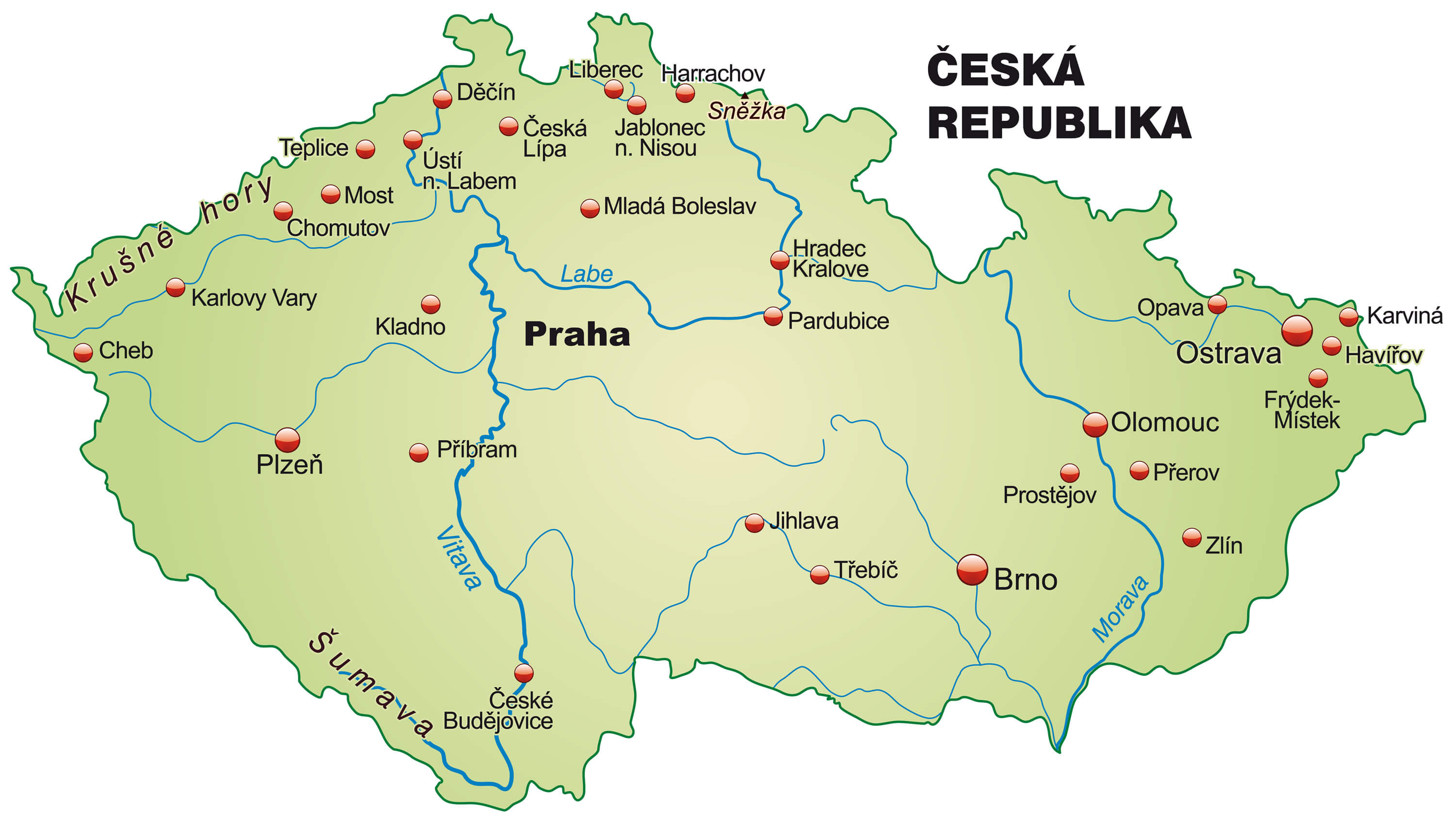 Map of Czech Republic