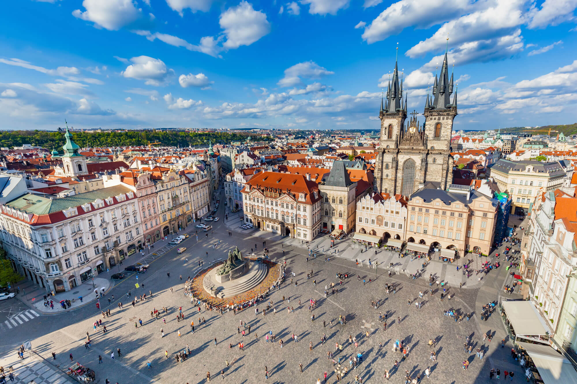 Tyn Church and Jan Hus Memorial, Prague