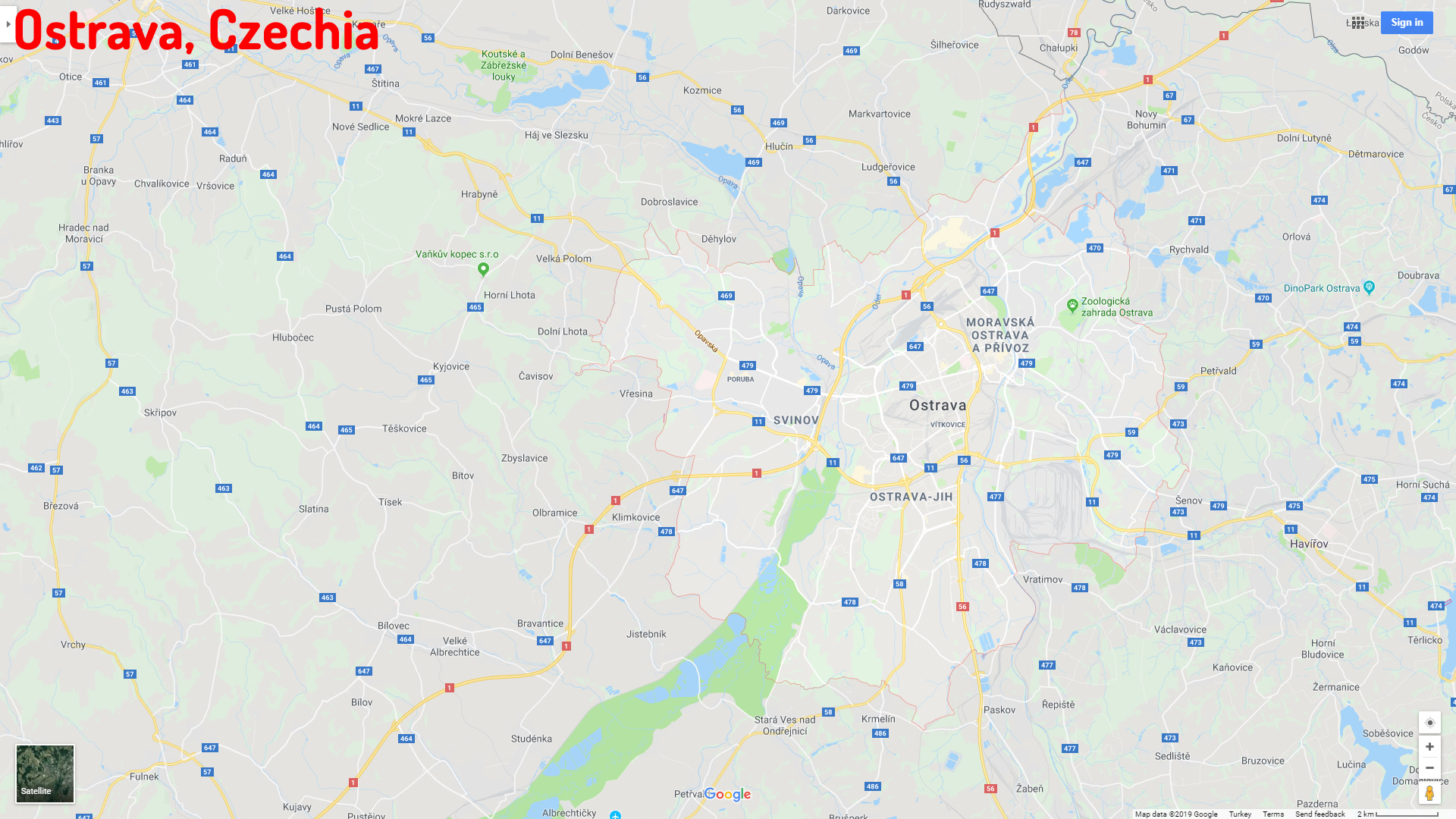 Ostrava map Czechia