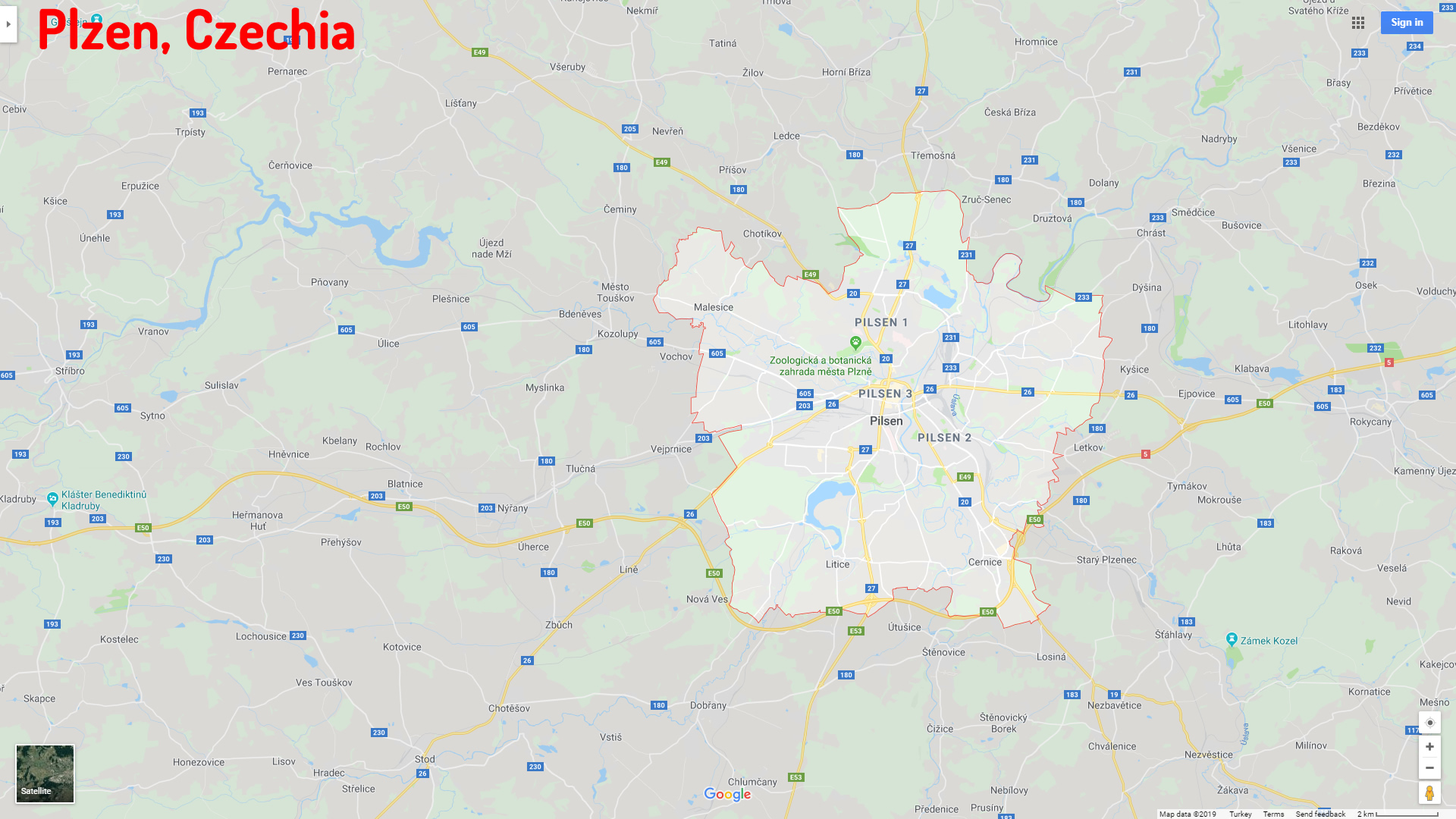 Plzen map Czechia