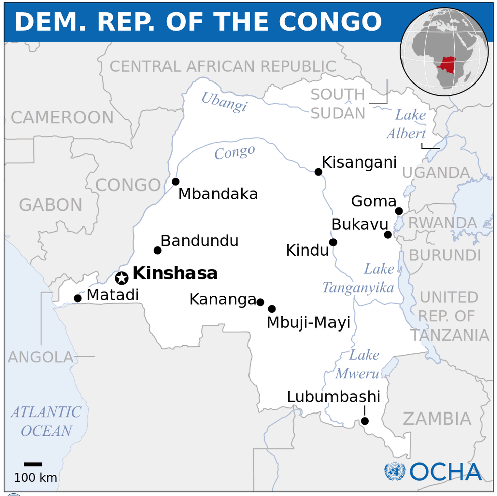 democratic republic congo location map