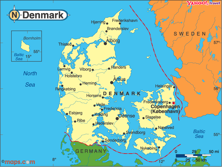denmark map Aalborg