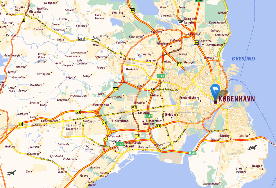 denmark map Copenhagen