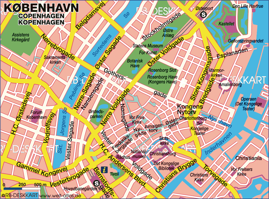downtown map of Copenhagen