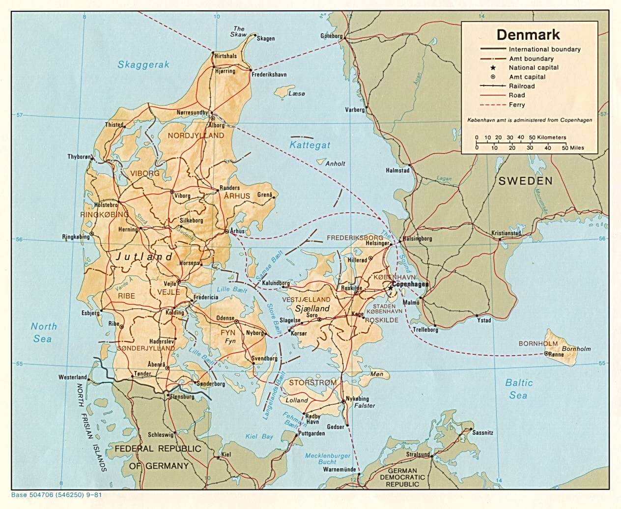 denmark physical map
