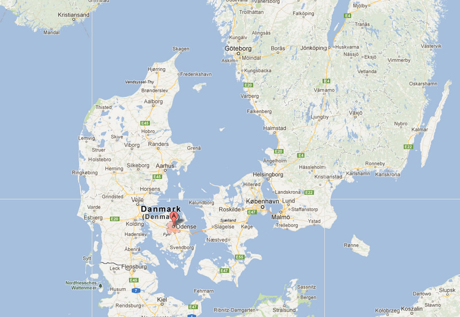 denmark map Odense