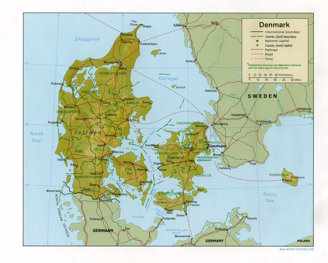 denmark relief map Randers