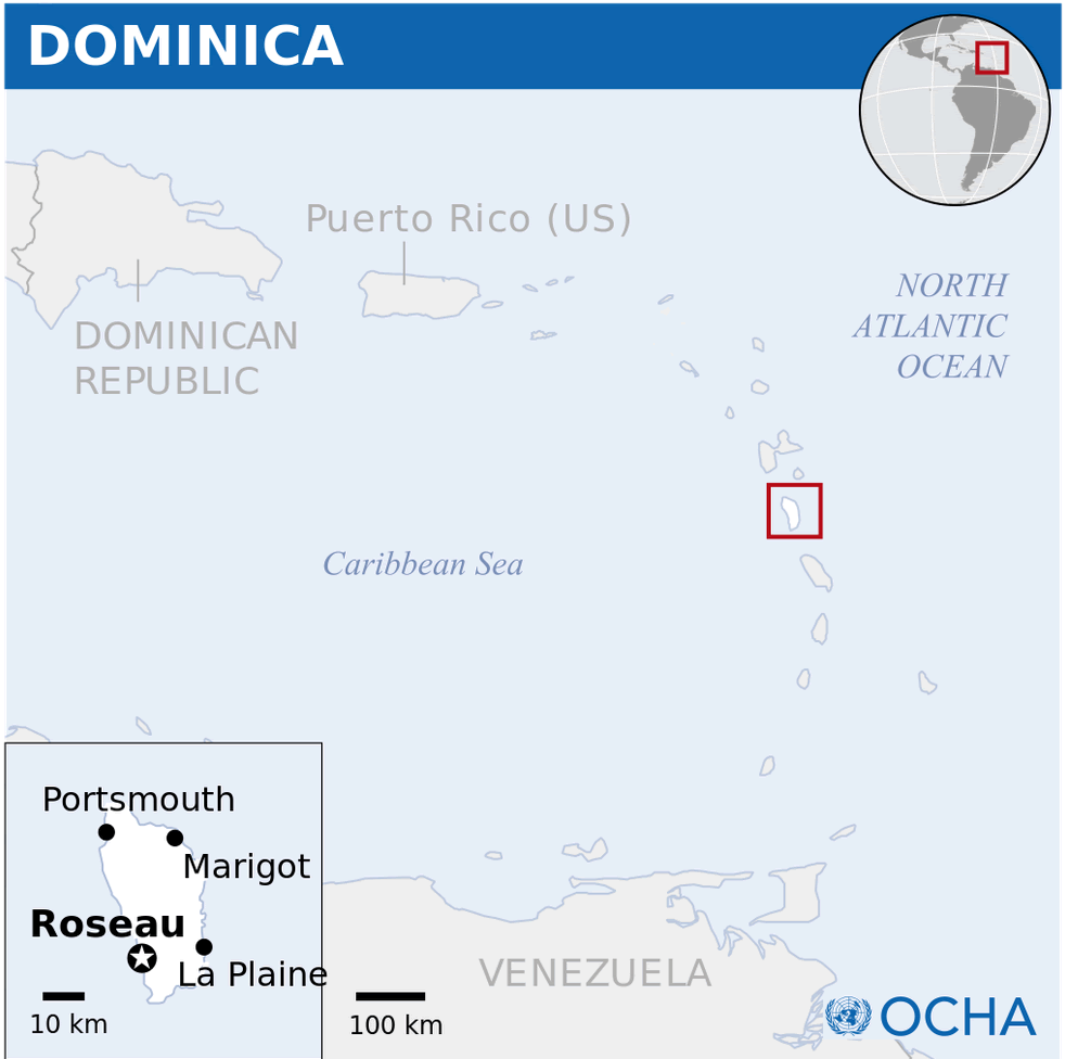 dominica location map