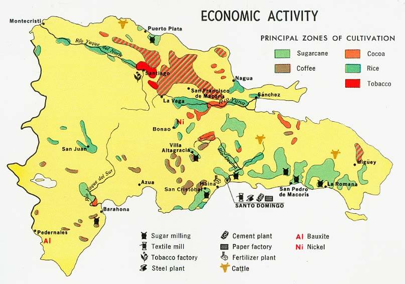 Dominican Republic Economic Activity Map 1971