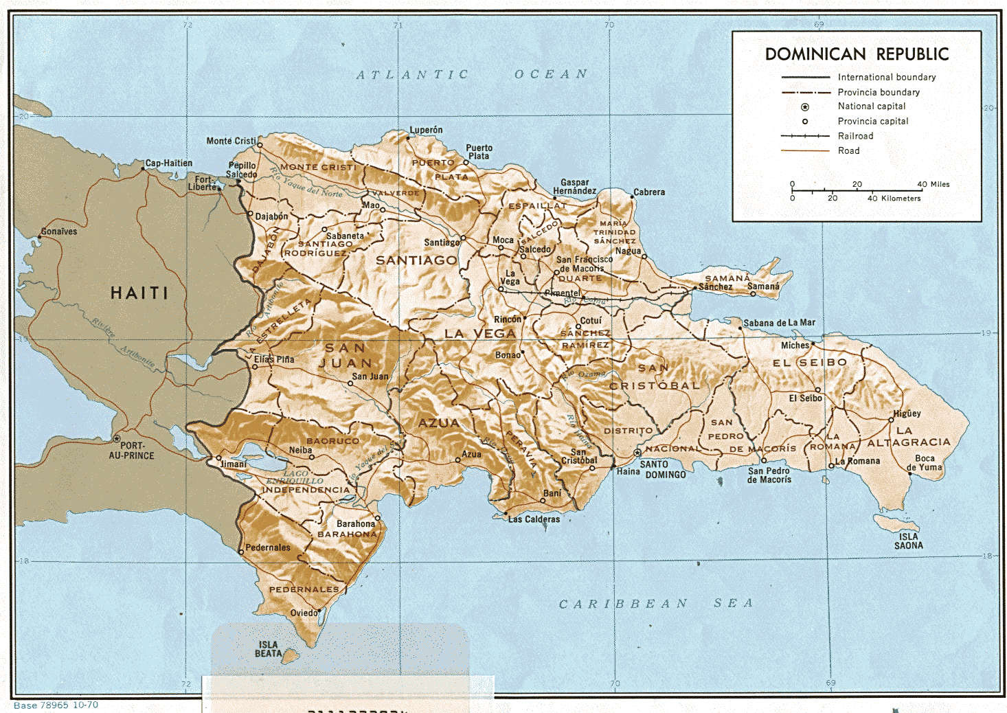 Dominican Republic Shaded Relief Map