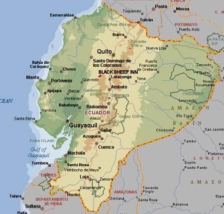 Ecuador Physical Map