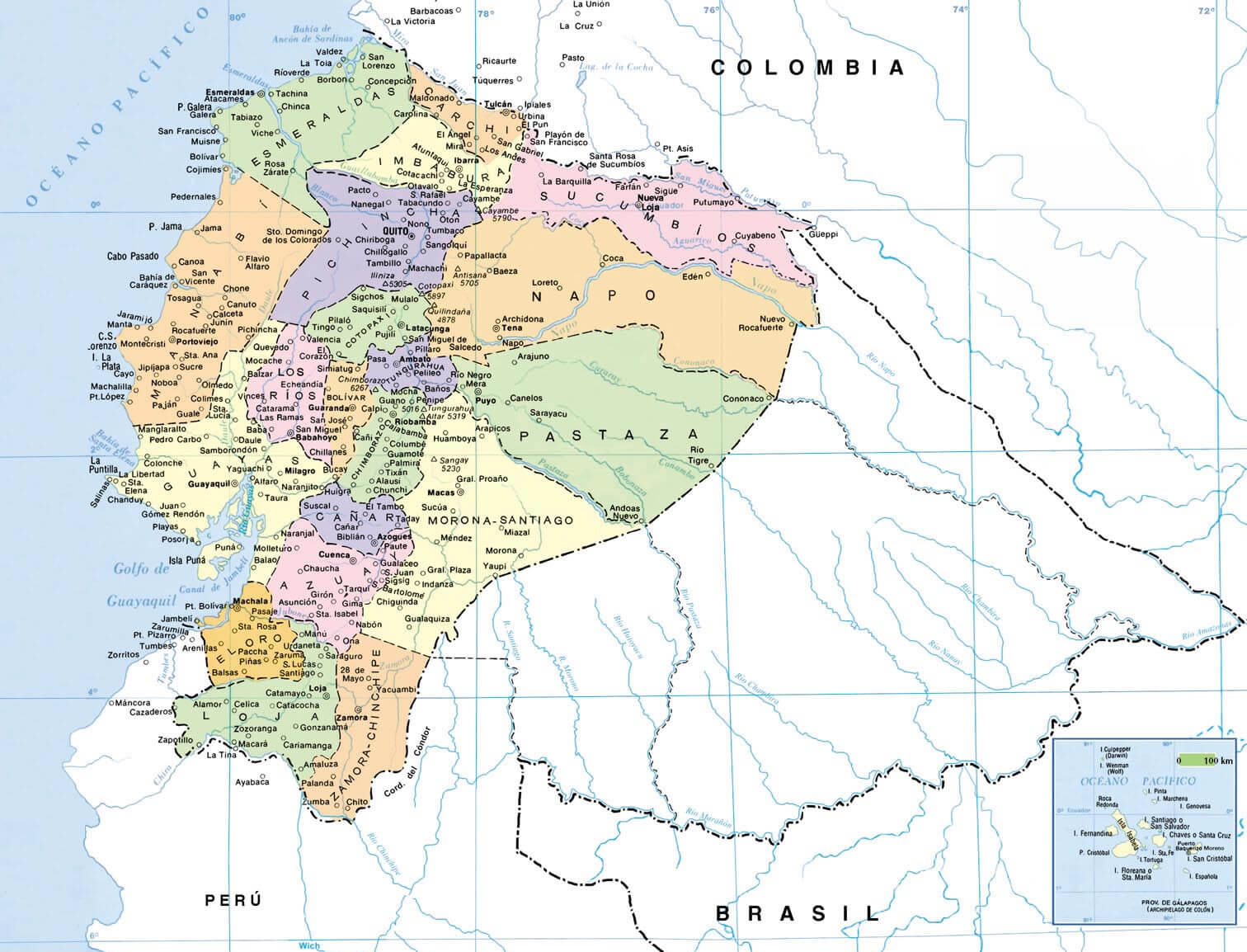 Political Map of Ecuador