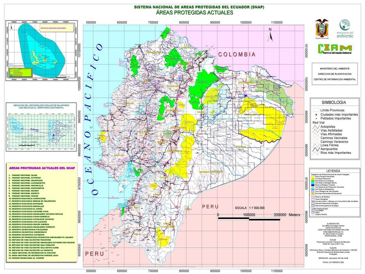 Protected Areas of Ecuador 2004