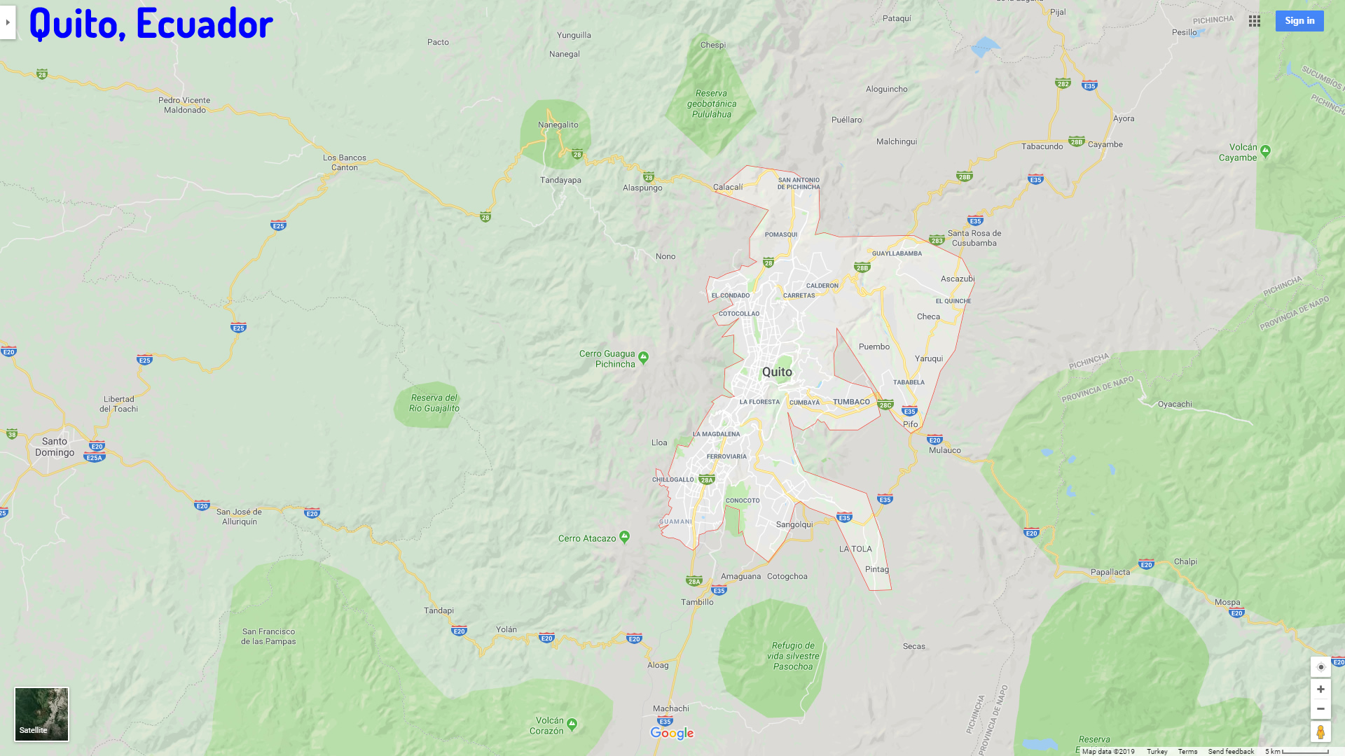 Quito map Ecuador