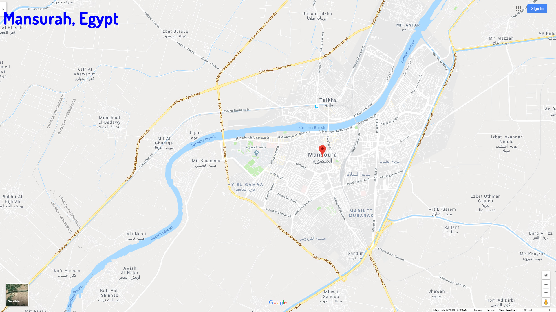 Al Mansurah map Egypt