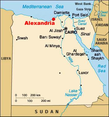 alexandria map egypt