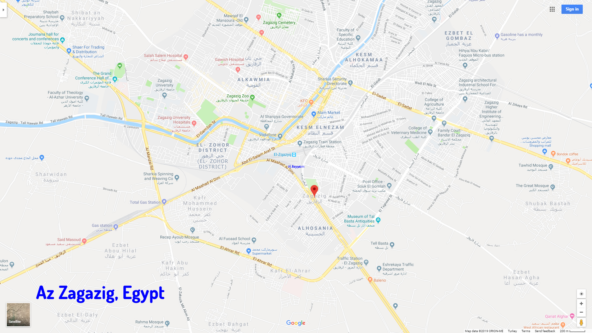Az Zagazig map Egypt