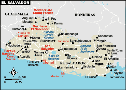cities map el salvador map