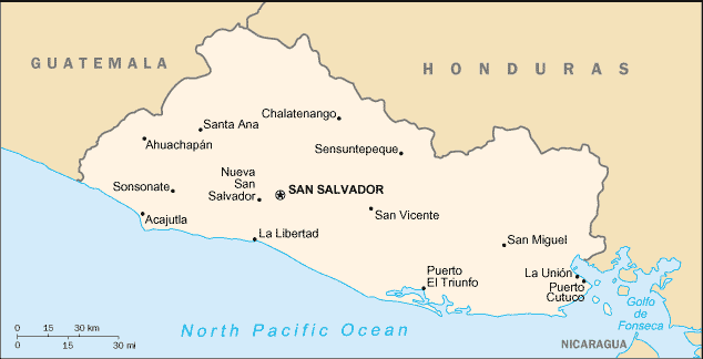 El Salvador Cities Map