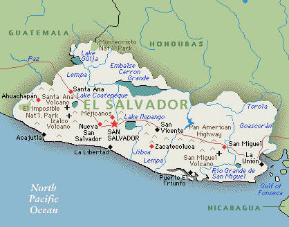 El Salvador Map Cities