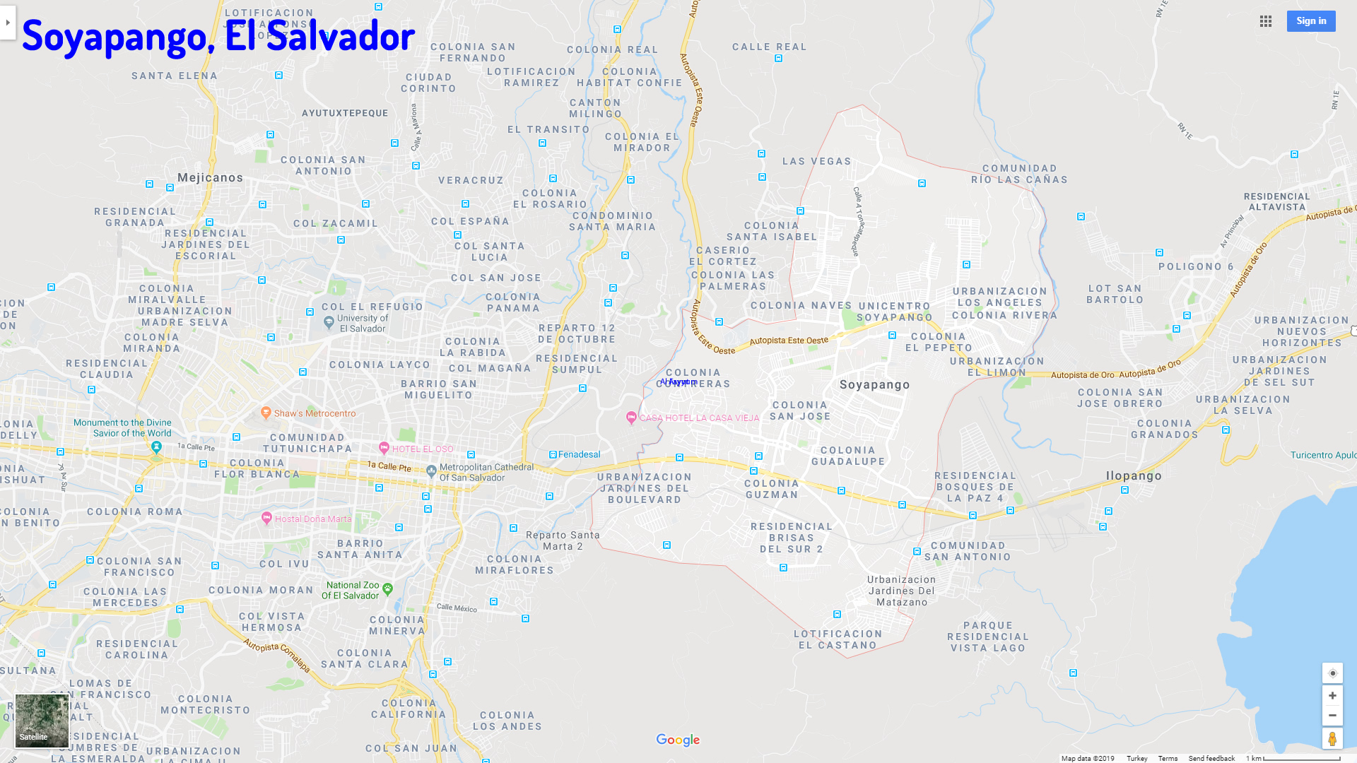 Soyapango map El Salvador