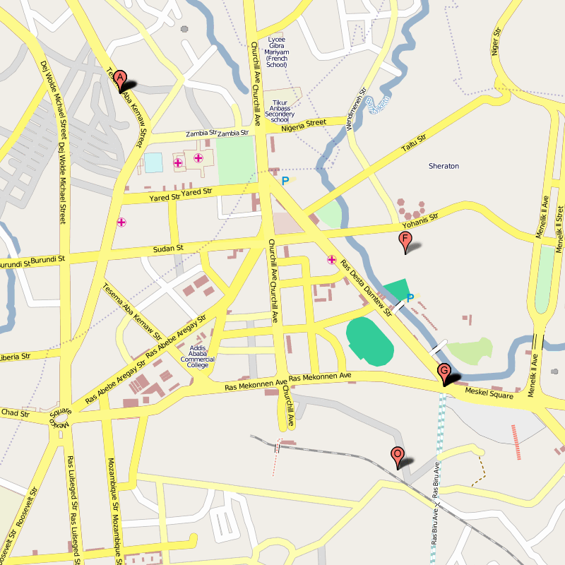 city center map of addis ababa