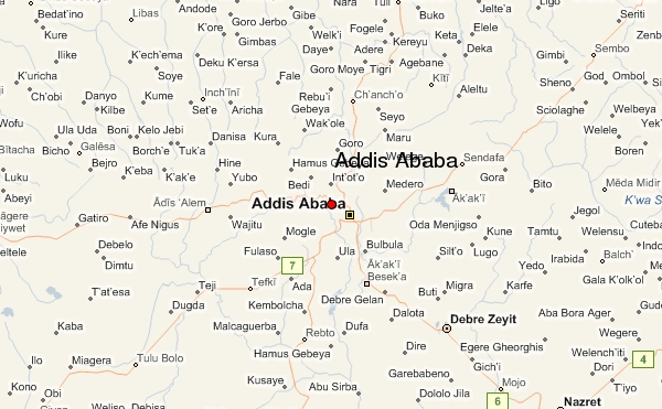 Adis Abeba map