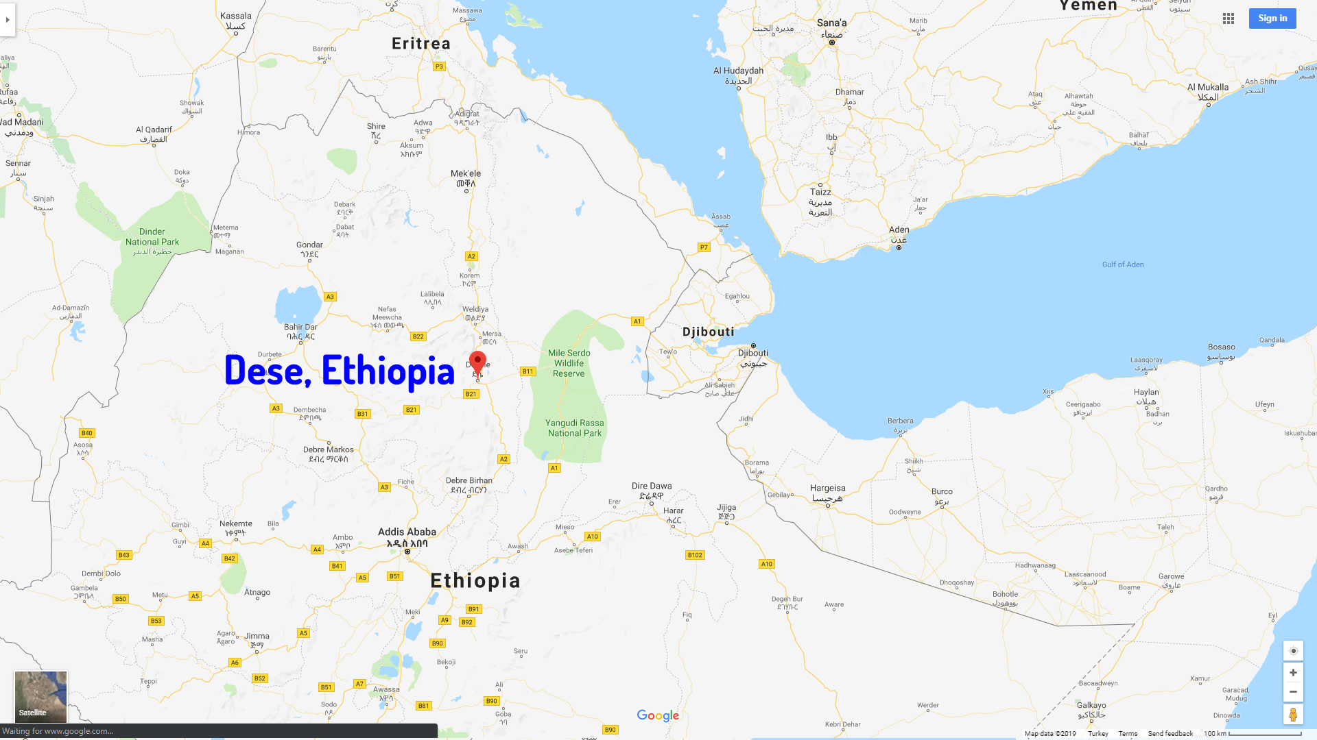 Dese map Ethiopia