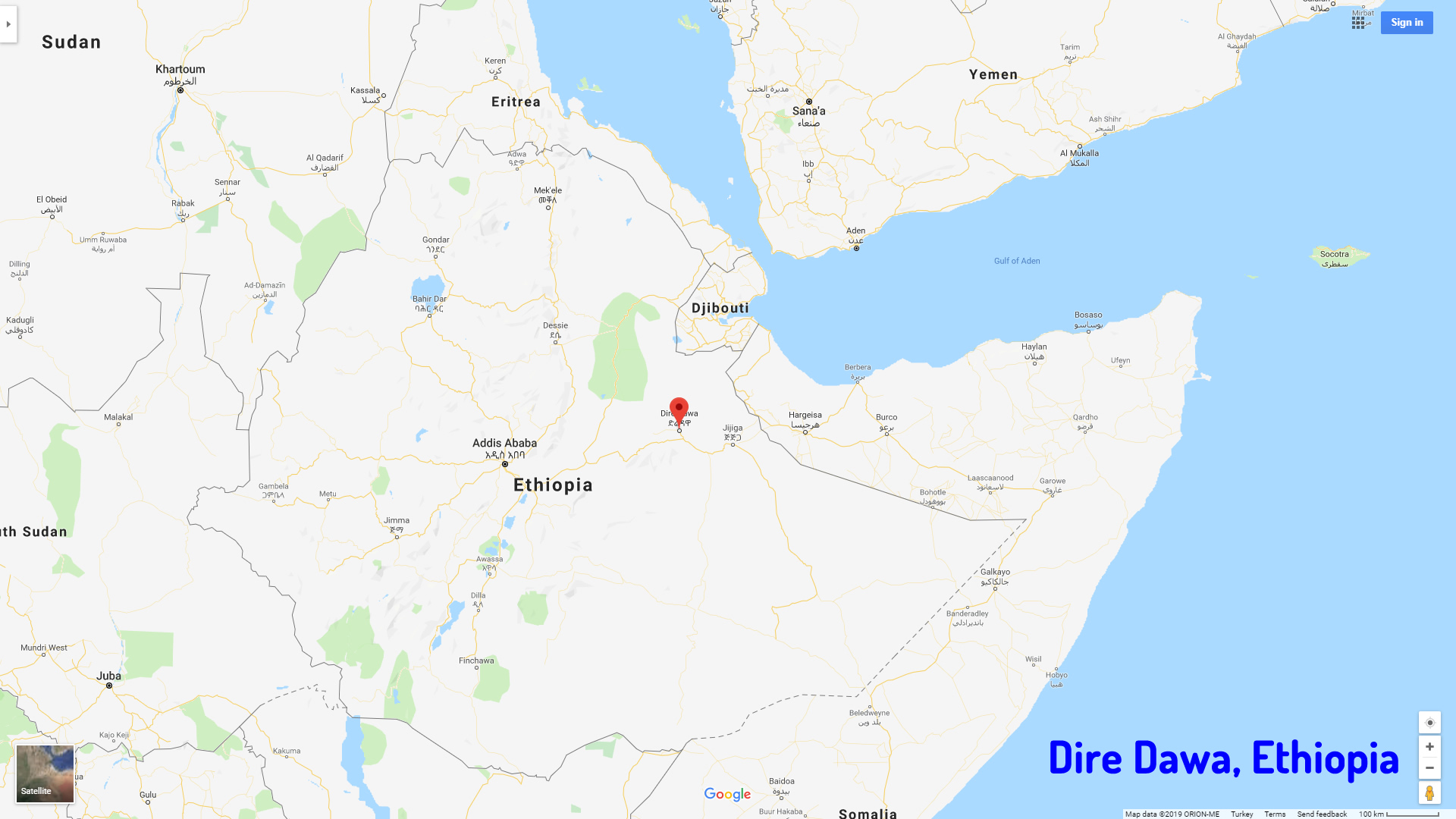 Dire Dawa map Ethiopia