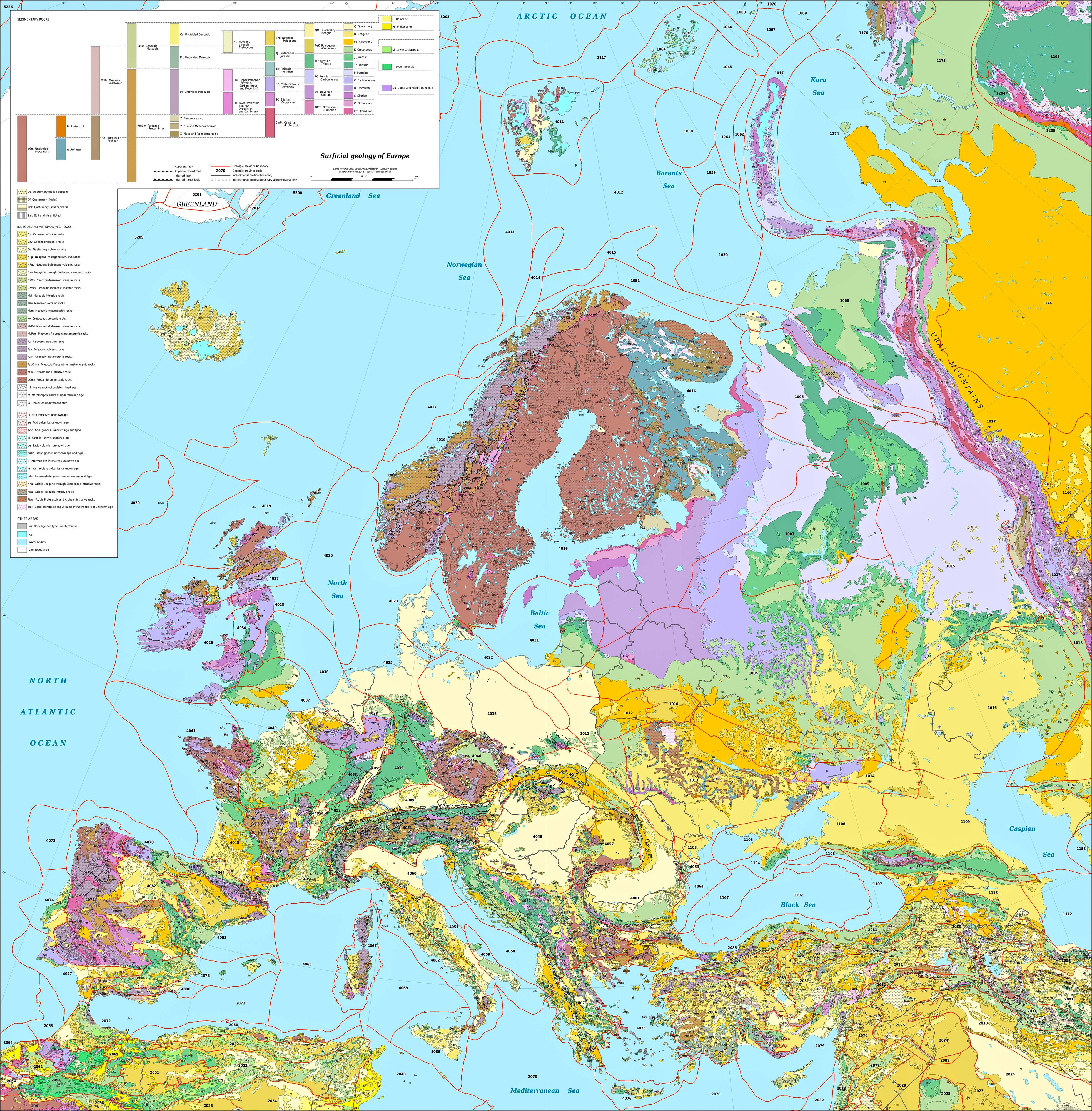 Europe Geological Map