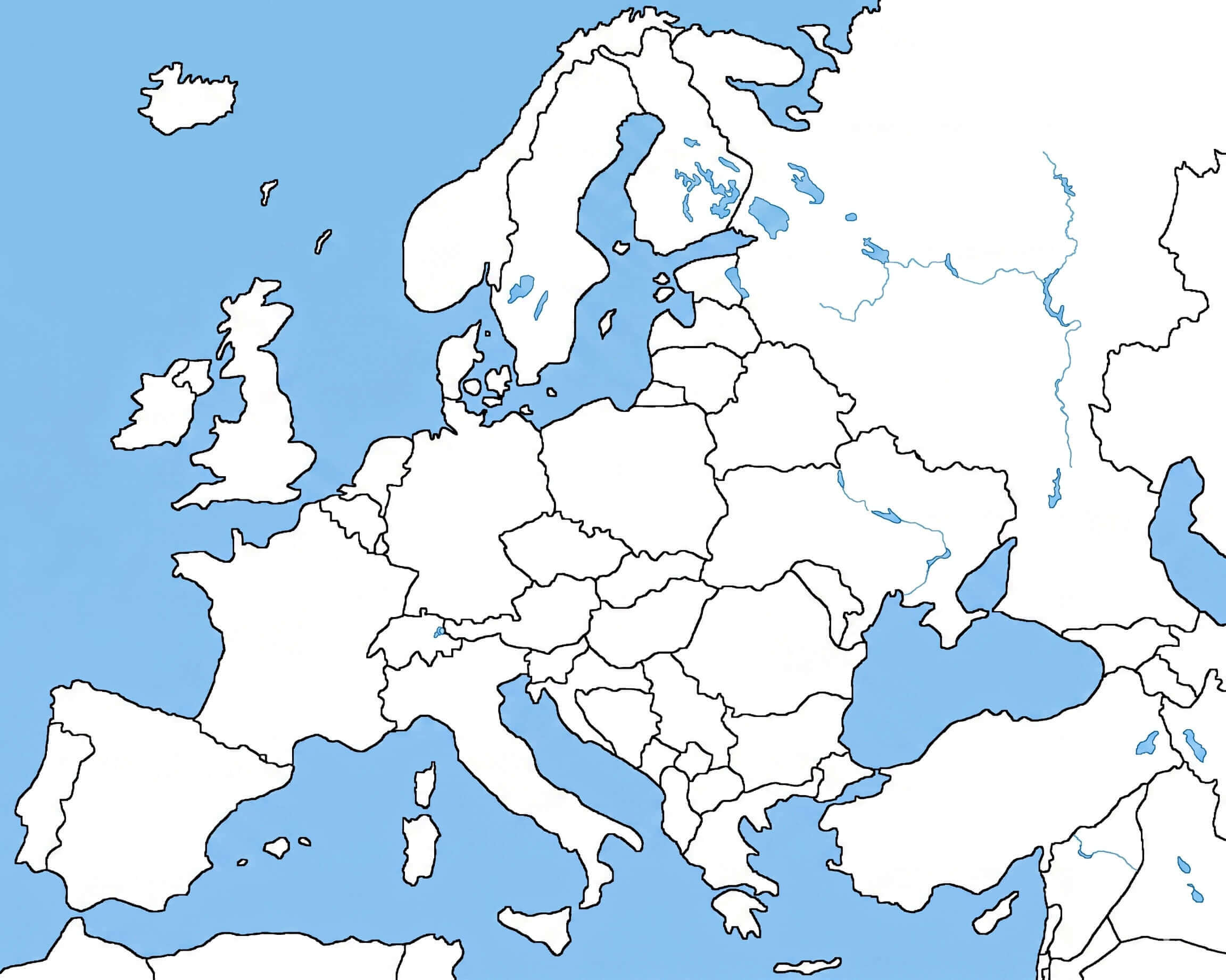 Europe blank outline map