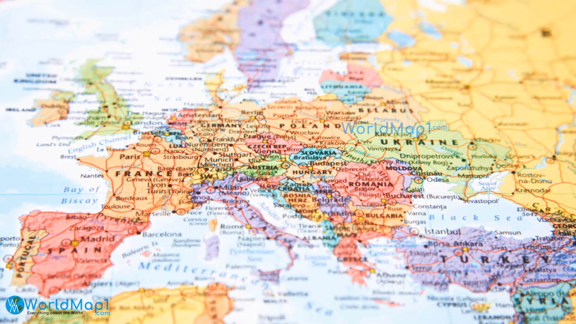 Europe capitals map