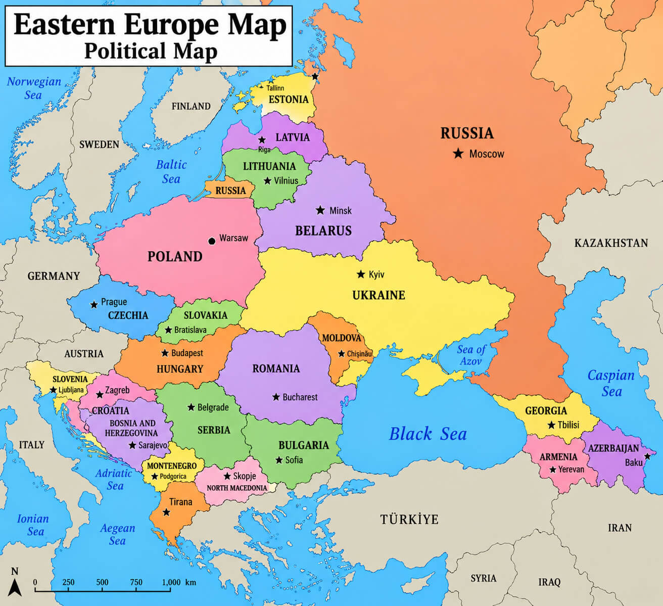 Eastern Europe political map